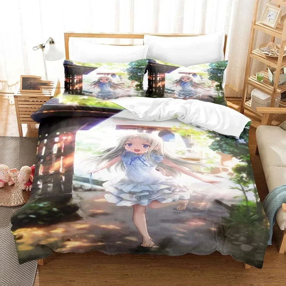 3D Print Anime Anohana Honma Meiko Bedding Set Boys Girls Twin Queen Size Duvet Cover Pillowcase Bed Kids Adult Home Textiles