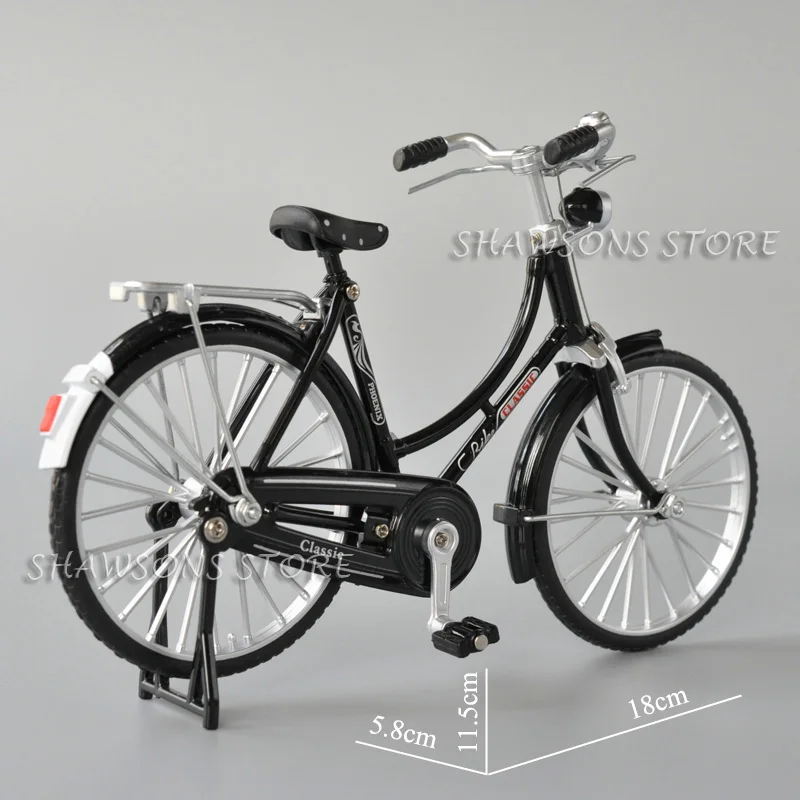 1:10 Scale Diecast Metal Model Retro Bicycle Toys Vintage Urban City Bike Women's Miniature Replica Collectible