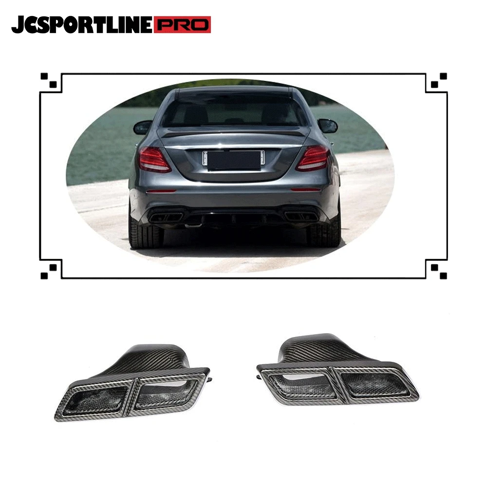 Universal Dry Carbon Fiber C Class E Class S Class Exhaust Muffler Tips for Mercedes Benz W205 W204 W222 W218 AMG