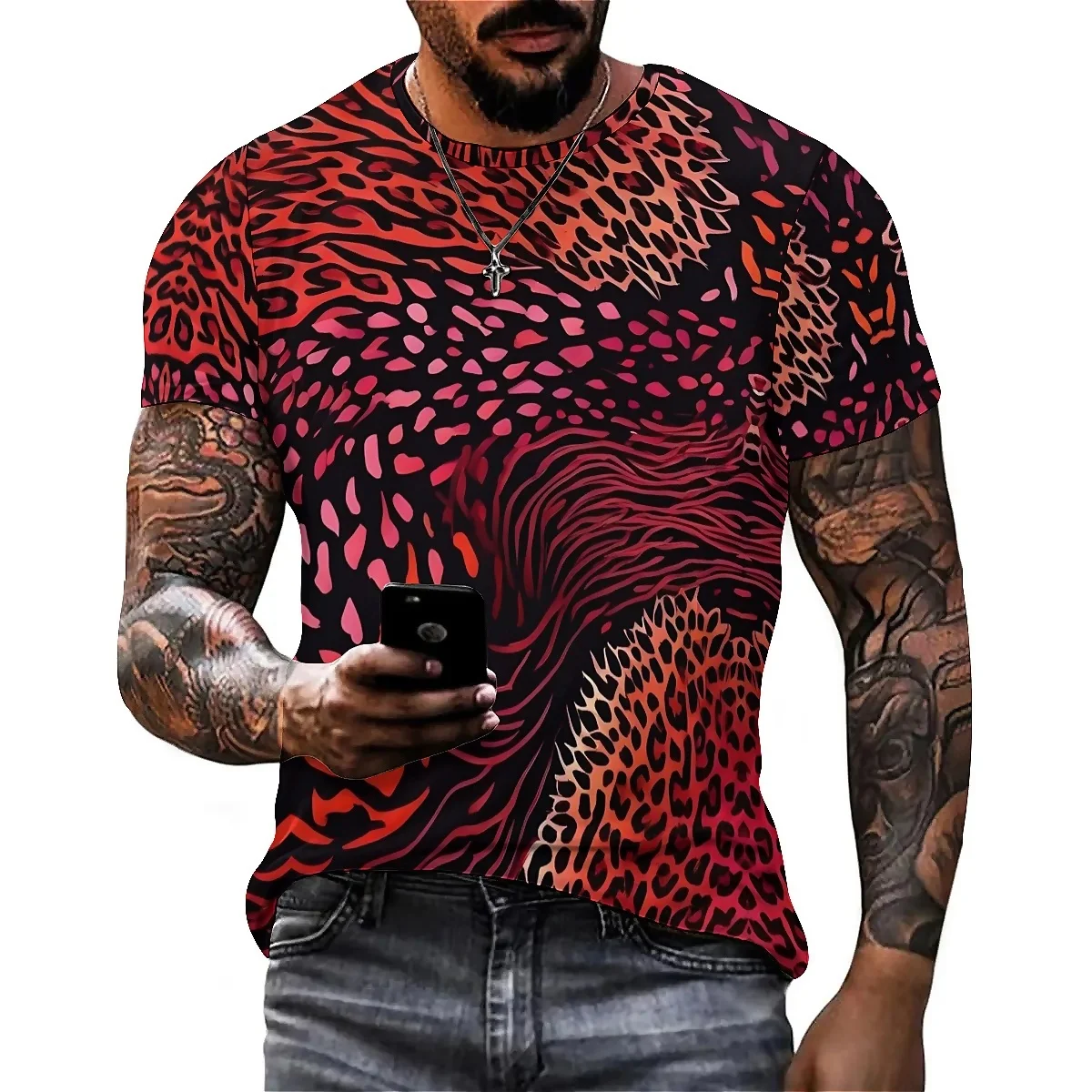 

Four-Season Street Fashion Men's 3D Printed Short-Sleeve T-Shirt - 3D Short-Sleeve, Holiday Gift
