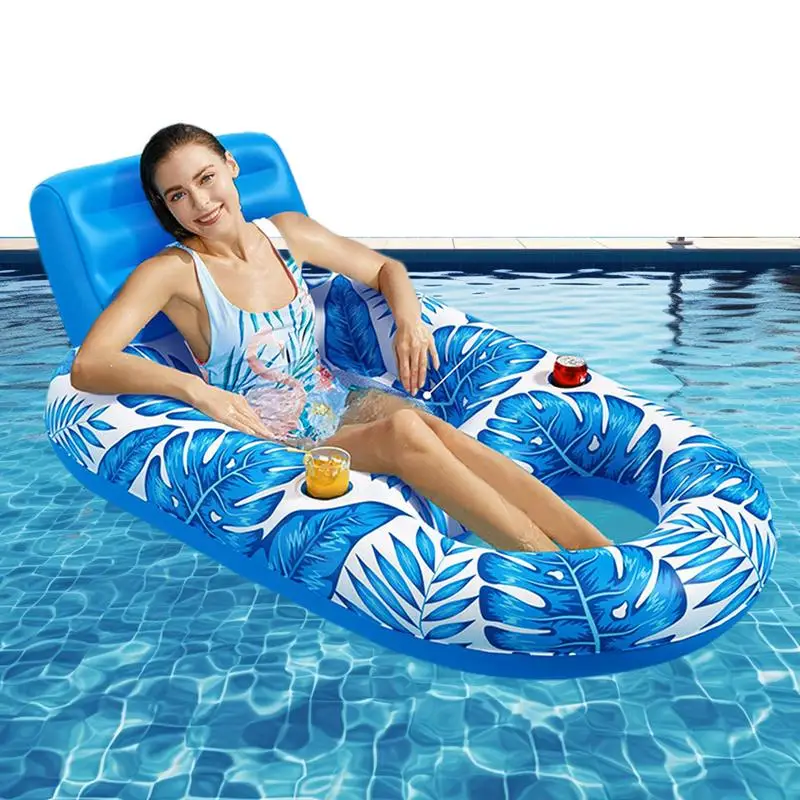 

Inflatable Lounge Chair Float Floating Chair Lounger Recliner Pool Floats Recliner Water Float Raft versatile for Beach Party