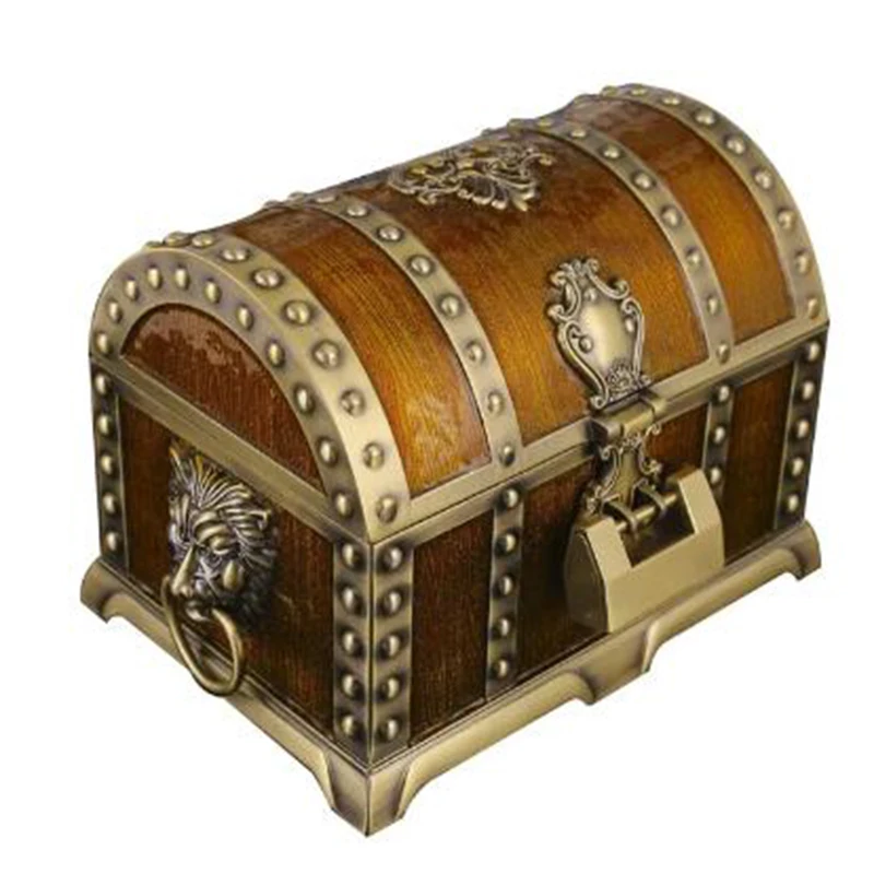 Antique Metal Treasure Box, Large Lockable Double-Layer, European Jewelry Storage Box, Noble and Elegant Retro Home Furnishings