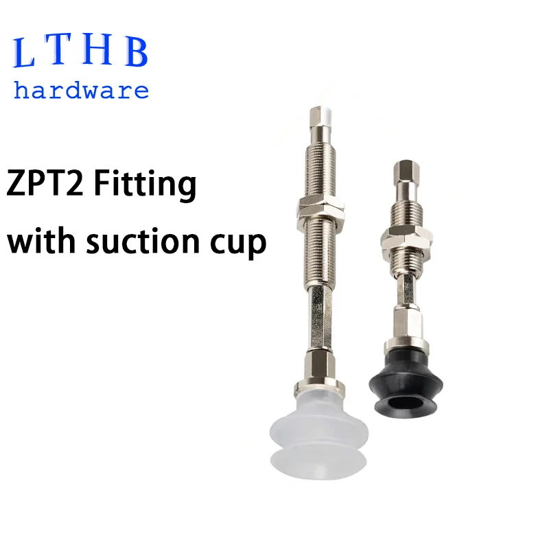 Pneumatic Vacuum Suction Cup with Connecting Rod Fittings ZPT 10mm-50mm Buffer Stroke Non Rotatable Mounting Bracket Assembly