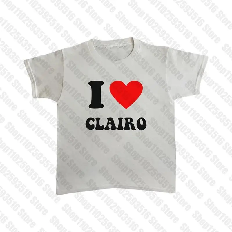 I LOVE CLAIRO print Harajuku T-shirt Women Streetwear short Sleeve Skinny Crop Tops Summer Y2K Clothes Baby Tees EMO Girl Tops