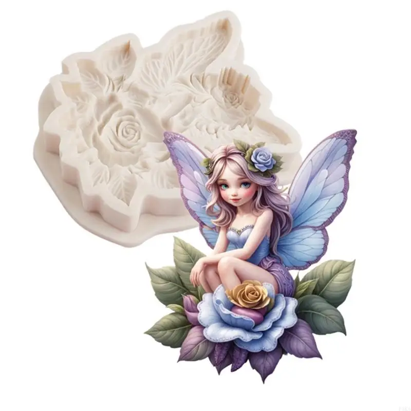   Intricate Rose and Butterfly Fairies Silicone Fondant Mold Multiuse for Resin Art Chocolate Decorations and DIY Crafting