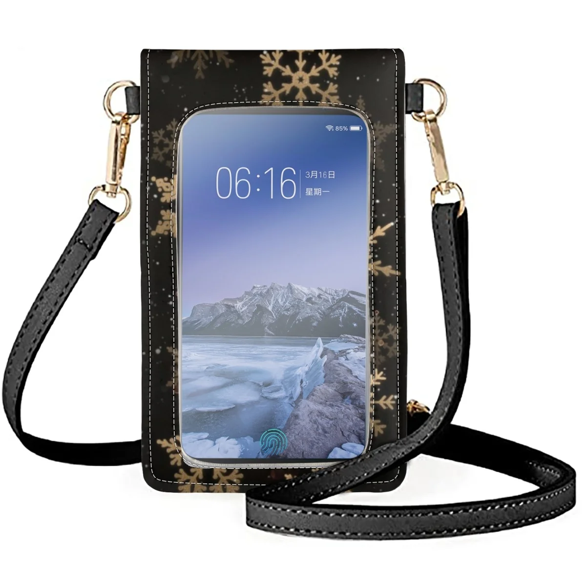 FORUDESIGNS Beautiful Snowflake Cellphone Bag Ladies Going Out Girl Bags Shoulder Design Makeup Small Items Bag Pack Fashion