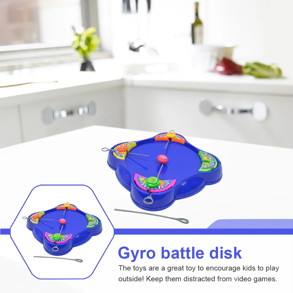 Gyro Duel Disk Party Toys Kids Gift Pulling Type Playthings with Fighting Plate for