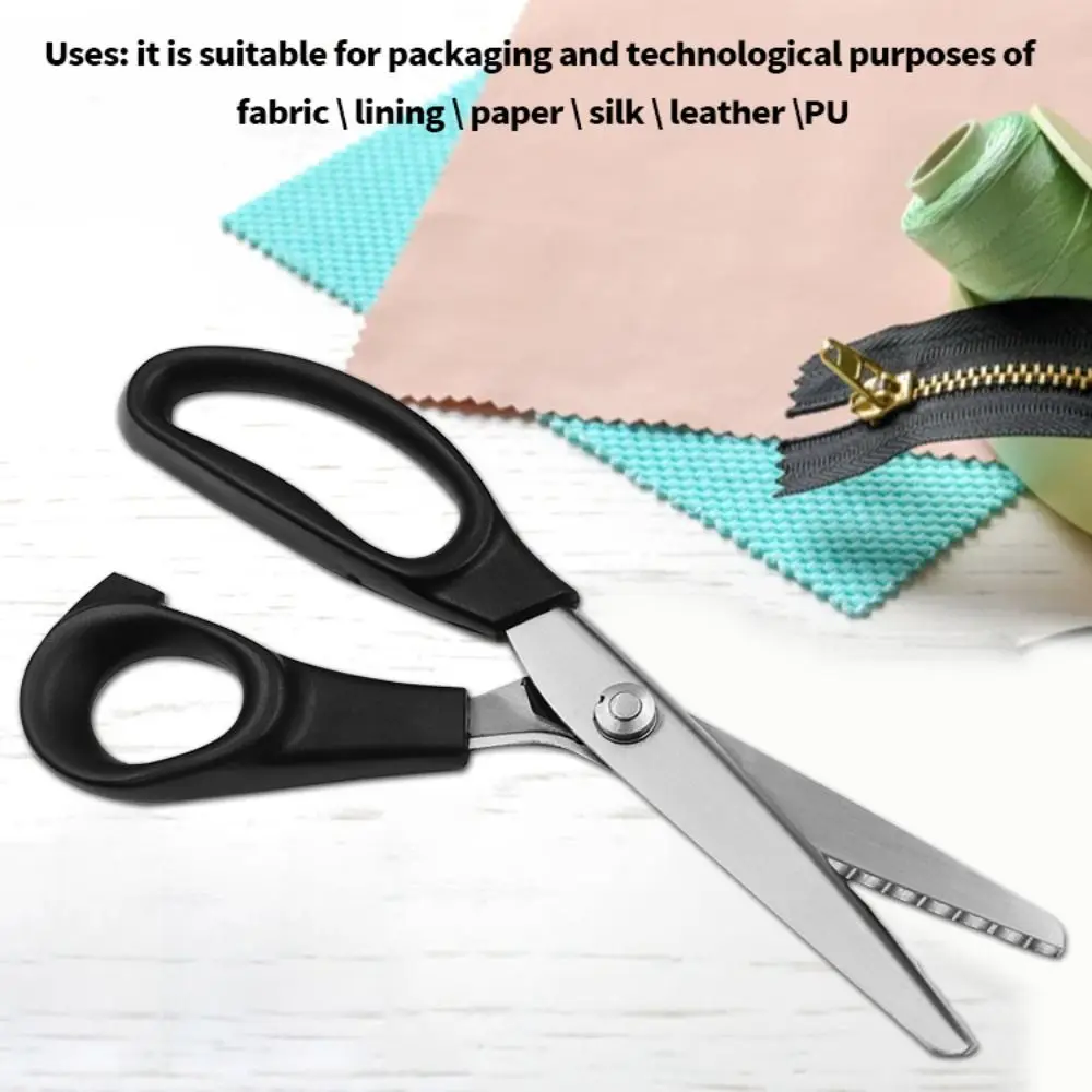 Leather Fabric Sewing Sewing Supplies Professional Tailor Scissors Needlework Scissors Pinking Shears Zig-Zag Tool Grip Handled