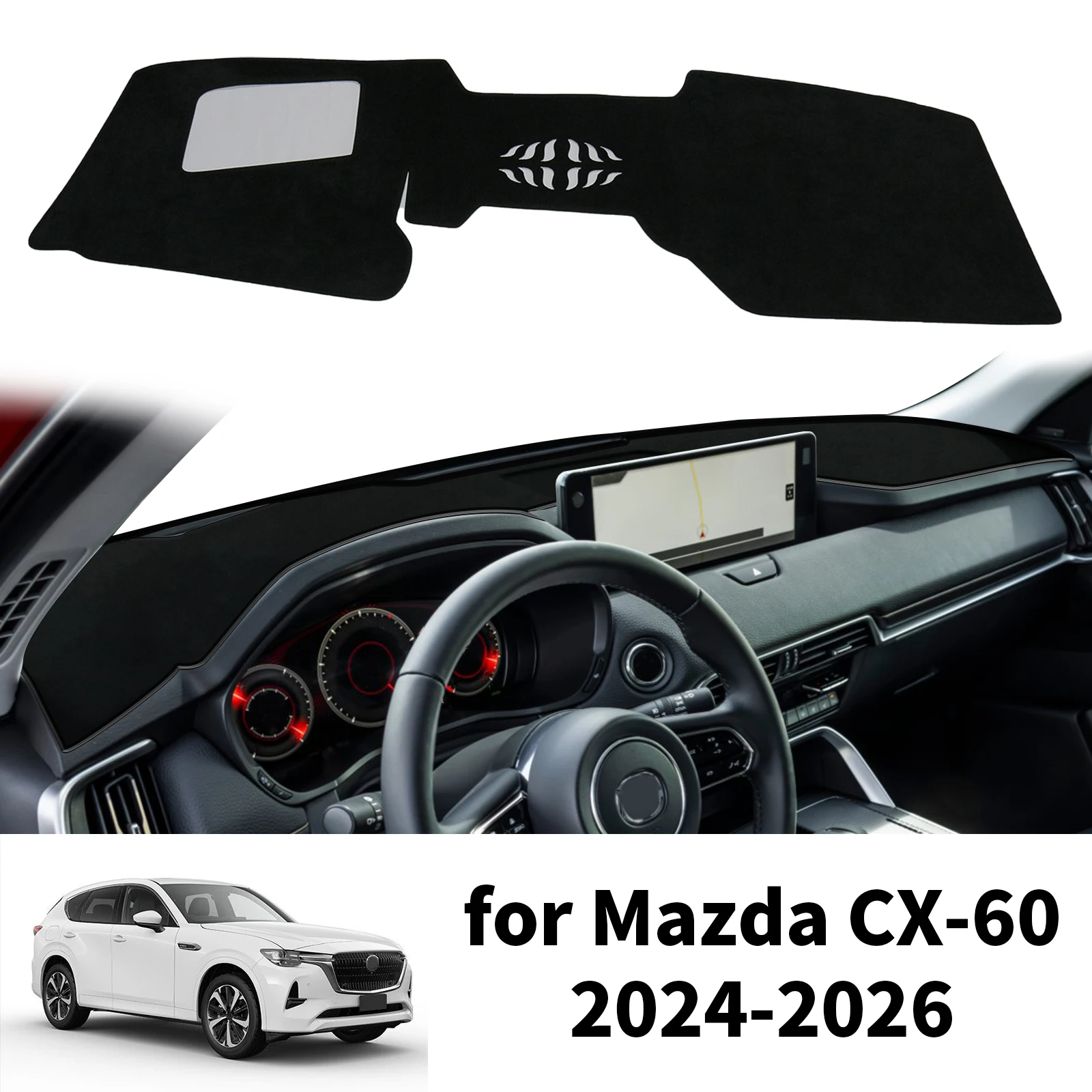 

Dashboard Cover Pad for Mazda CX-60 CX60 2024 2025 2026 Dashmat Dash Mat Car Anti-Slip Sunshade Protective Carpet