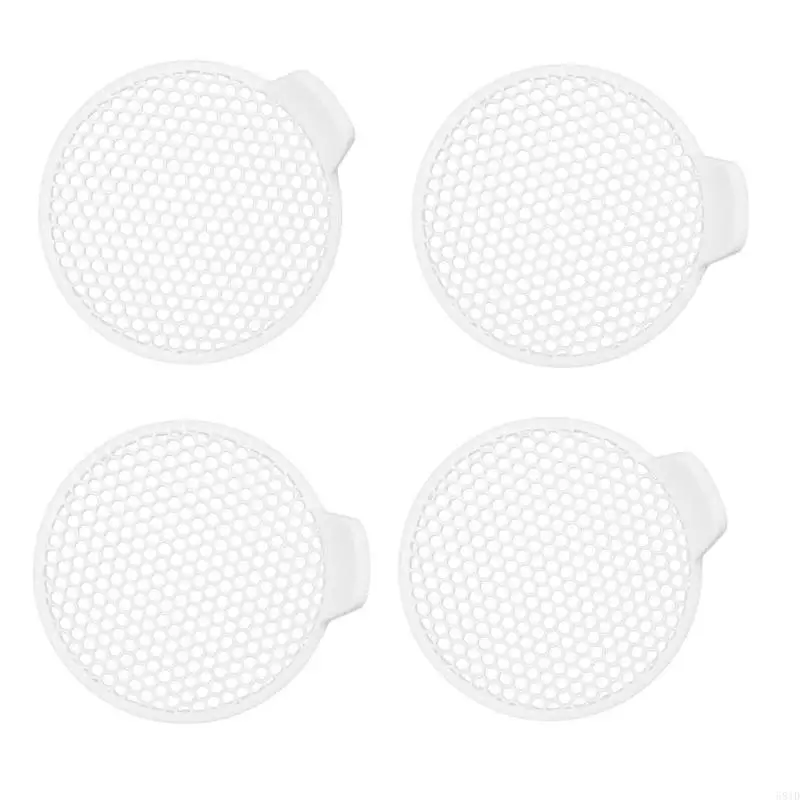 

581D Pack of 4 Bathroom Drain Hair Catcher With Mesh Filter Design Prevents Clogging ABS Plastic Shower Drain Cover