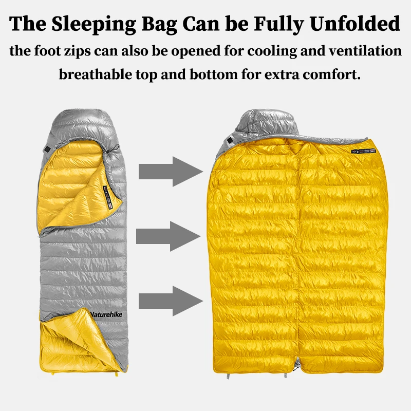 Naturehike CW700 Sleeping Bag Ultralight Winter Duck Down Sleeping