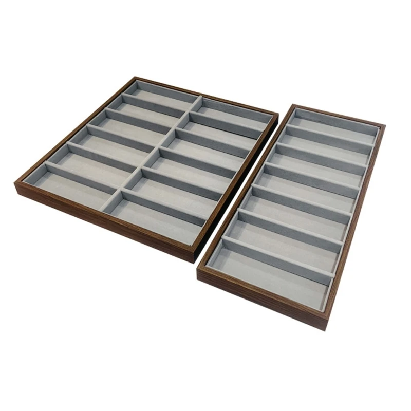 Eleganter Brillenhalter aus Holz und Flanell innen B03E – Detail 1