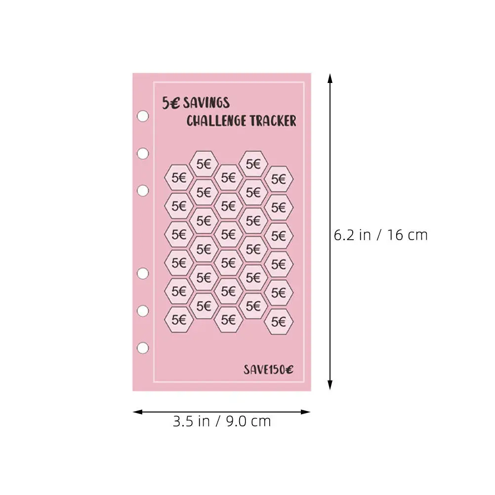 48Pcs Compact Saving Envelopes with Euro Check-in Sheets A6 6-Hole Binder Envelopes for Money Management Tools