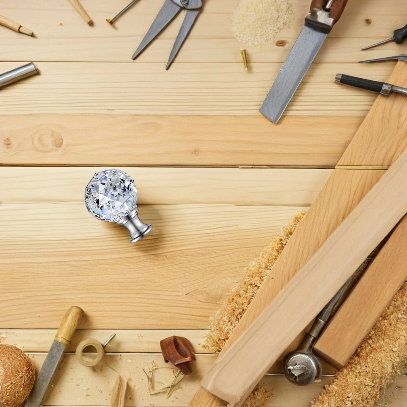 

Crystal Finial 27Mm Threaded Base Heavy Duty Lamp Shade Holder Harp Decorative Light Knob For Modern Classic Vintage