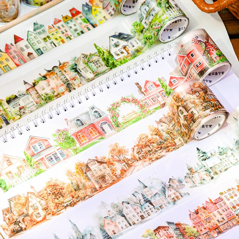 

4 тома — ПЭТ-лента с тематикой Dream Town House, используемая для материалов для справочников, альбомов для вырезок своими руками, текстурной ленты для рукоделия