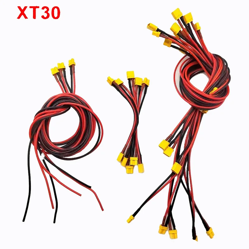 1pcs 10CM-1M Male to Female Plug Extension Cable Lead AMASS XT30 U-F/M Silicone Wire 18AWG Lithium battery plug Connector