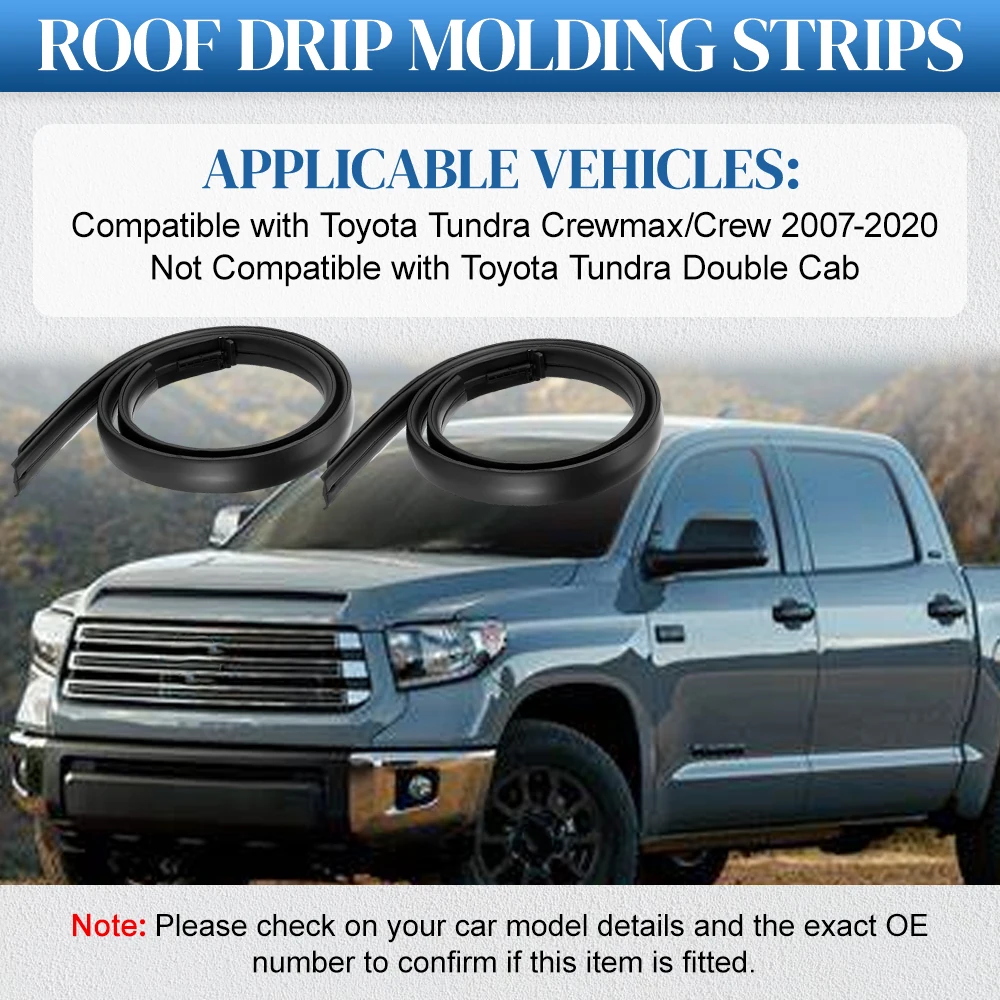 

Автомобильная левая и правая уплотнительная лента на крышу, молдинговая накладка для Toyota Tundra Crewmax/Crew 2007-2020 75551-0C060 75552-0C060