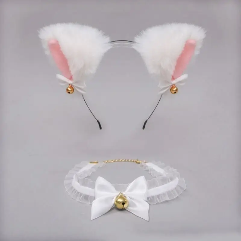 Gato Orelhas Bell Hairpin para Senhoras, Pussycat Bunny Headband, Natal Headpiece