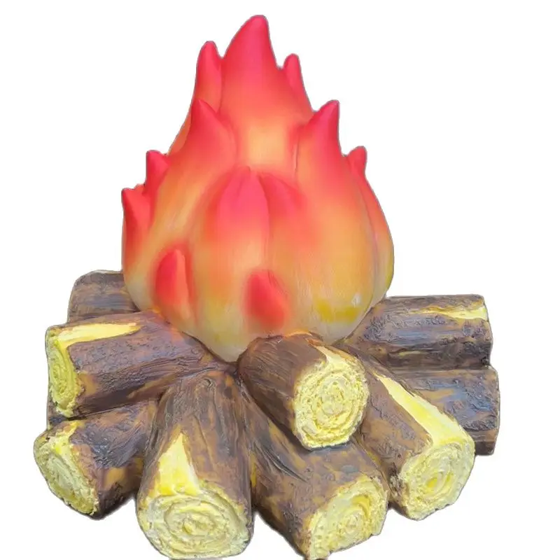 Electric Simulation Charcoal Fake Firewood Charcoal Flame Lamp Resin for Bedroom Bar Shooting Props Desktop Decoration