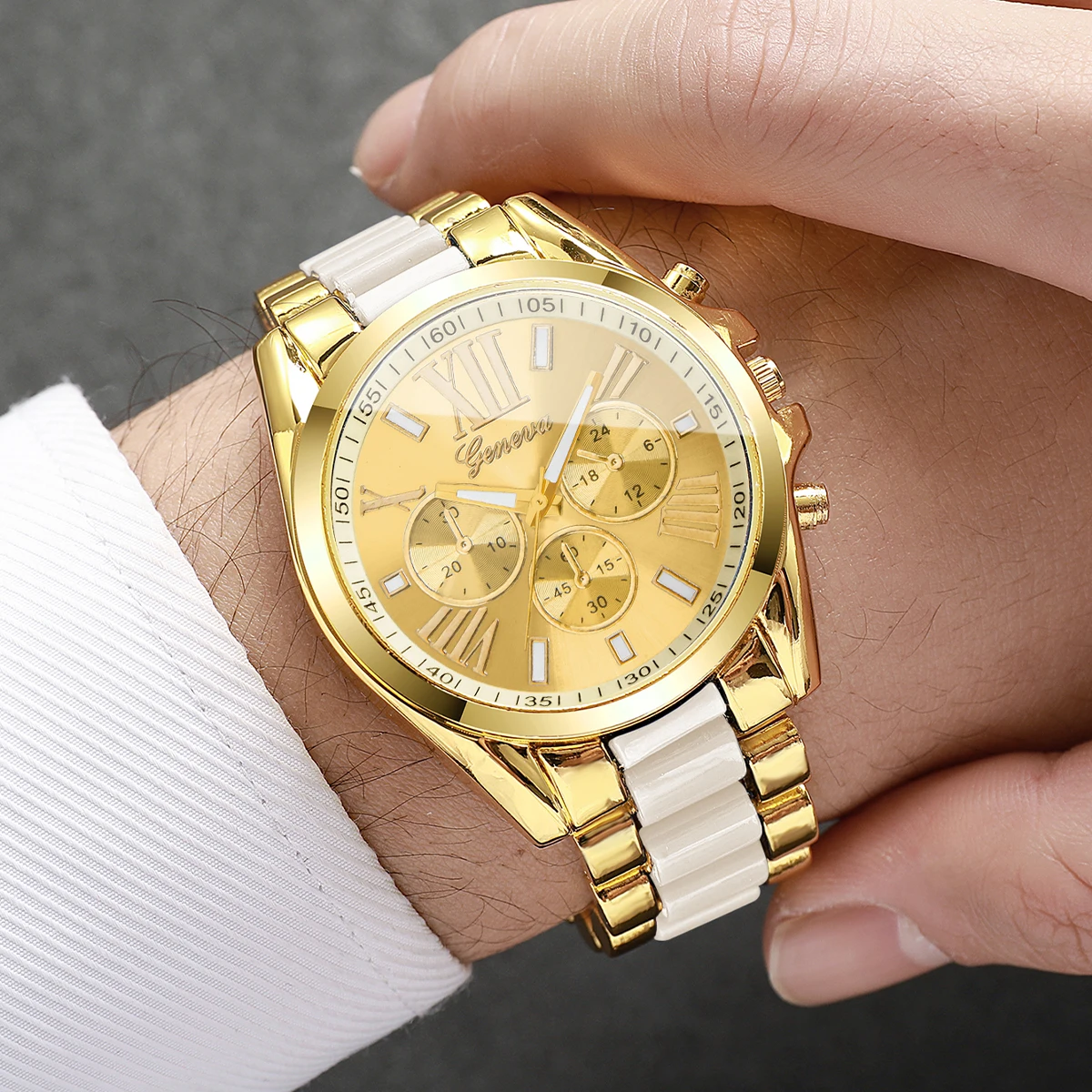 Fashion Roma Dial Men's Quartz Wristwatch Luxury Men Business Watches Reloj Hombre (Without Box)