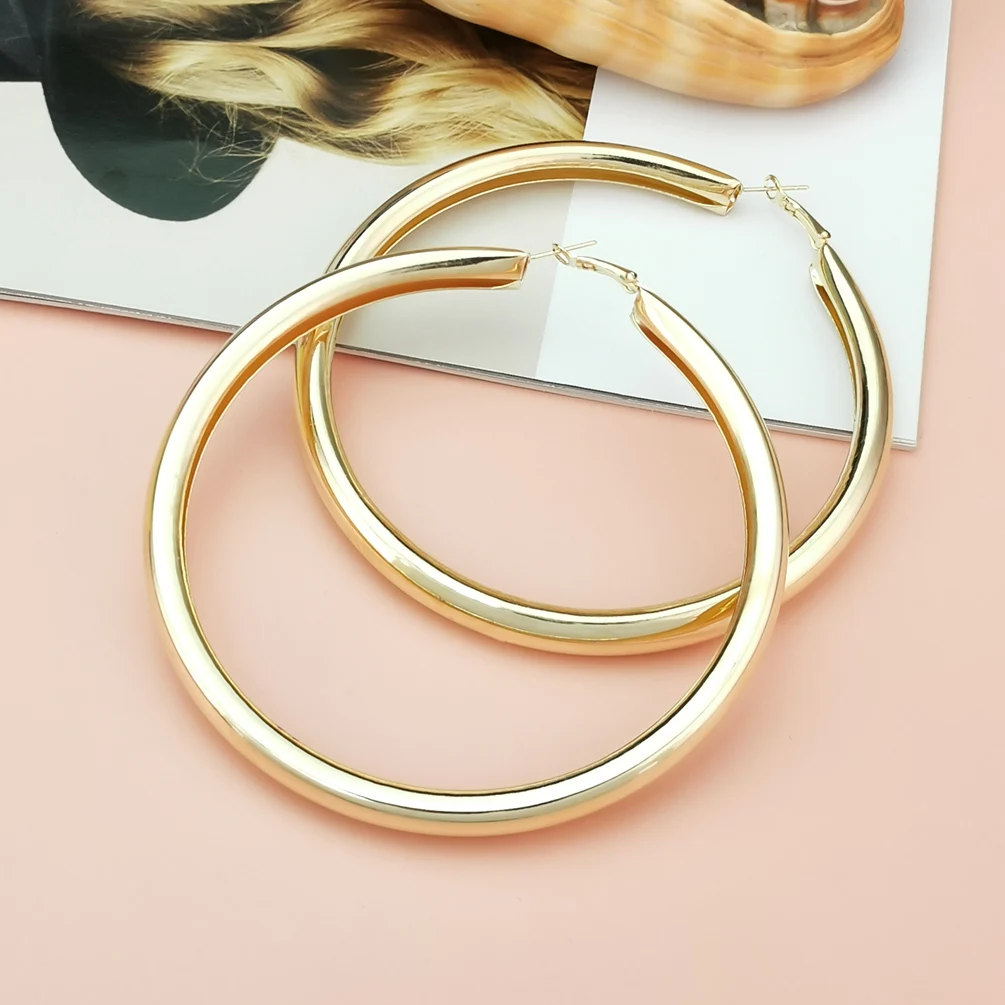 Fashion Oversized Big Hoop Earrings For Women Basketball Brincos Large Thick Round Circle Earrings Hoops Eardrop Punk Jewelry