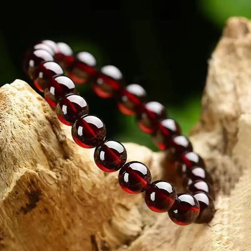 

Natural Garnet Stone Gift Natural Garnet Bracelet Men Bracelets for Women Wine Red Bead Charm Bracelet Men Jewelry Bracelet