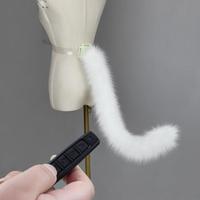 H37C Animal Tail Soft Tail Plush Cats Tail Remote Control Wagging Tail for Woman Man