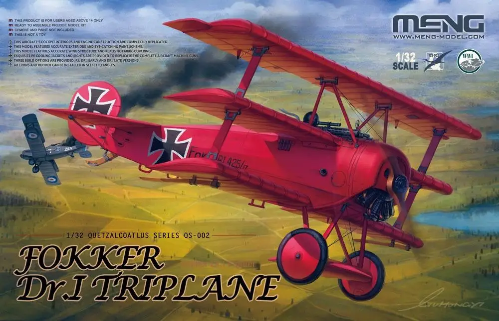 MENG MODEL QS-002 1/32 Fokker Dr.I Triplane Plastic Assembly Model