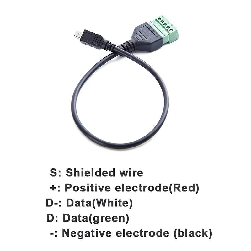 USB Type-C Male/Female To 5 Pin Screw Terminal Block Solderless Pluggable Charging And Data Transfer Adapter Extension Cord