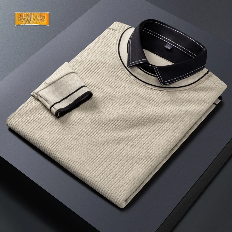 

Paul Jeans Sle Slim Fit Long Sve Crew Ne Knit Sweater Youth Casual Comfortable Breathable Fake Two-Piece Knitted irt