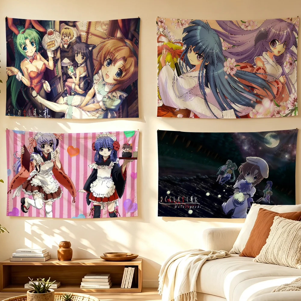 H-Higurashi When they C-Cry-S flag Room Decoration Wall Tapestry Hanging Aesthetic Bedrooms Advertising Banner