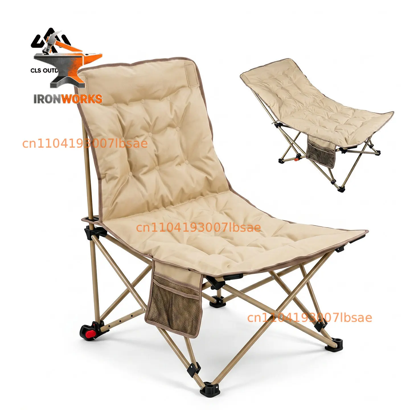 Outdoor folding chair portable camping sofa fishing chair office nap folding bed padded sofa recliner