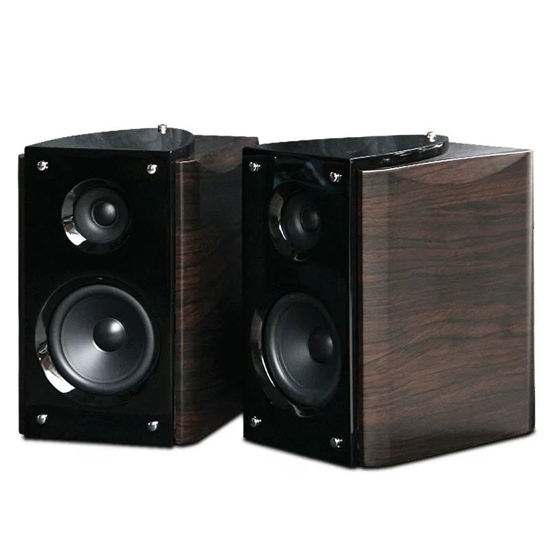 5 Inch Passive Bookshelf Speakers Wooden Enclosure HiFi High Fidelity Stereo Speaker for Home Theater Home Audio System