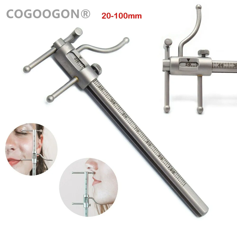 New type Dental Orthodontic Sliding Caliper Chin Indicator Dental Implant Measuring Gauge Caliper Ruler 20-100mm Stainless Steel