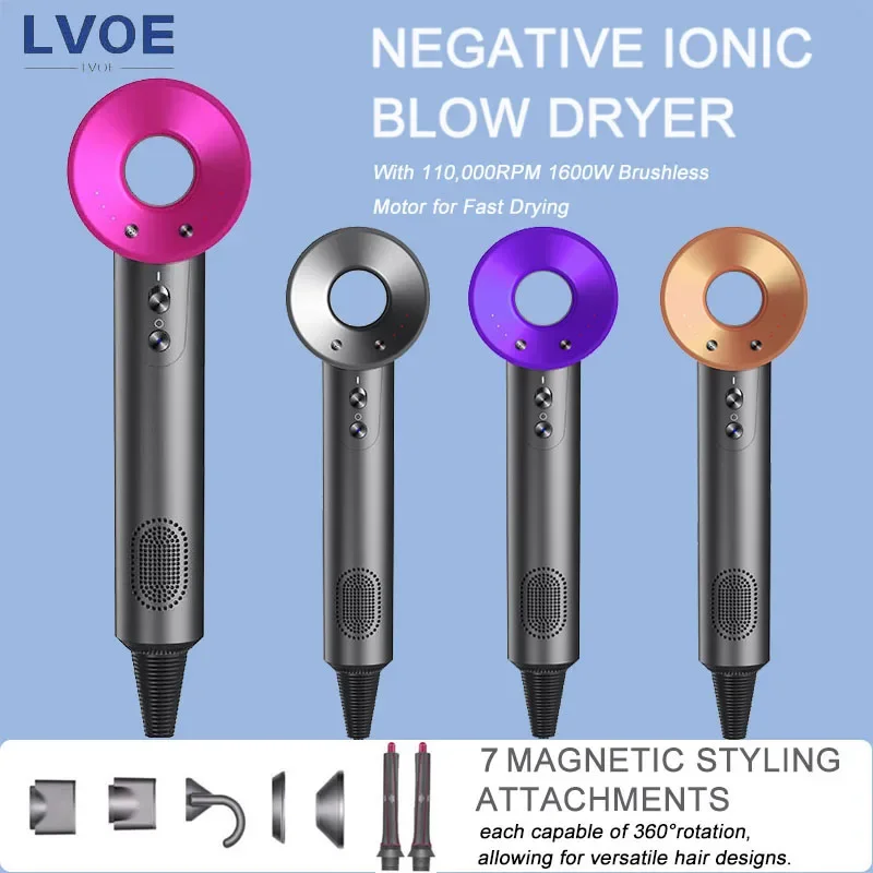 Leafless Hair Dryer High Speed Anion Hair Dryer Constant Temperature Portable Quick Dry Professional Hair Care Negative Lon