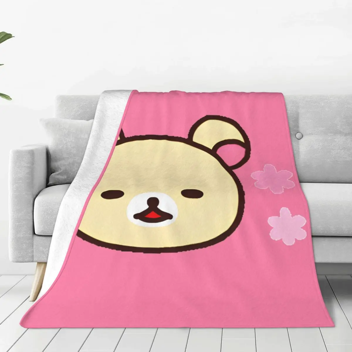 Rilakkuma Cartoon Blanket Quality Super Soft Throw Blanket Winter Airplane Travel Home Decor Comfortable Bedspread