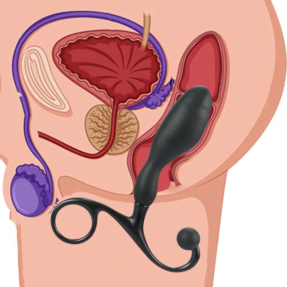 Anillo erótico de silicona para hombre, masajeador de próstata, Juguetes sexuales anales, masturbación BDSM de fantasía, productos para adultos