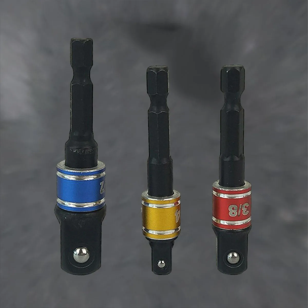 

3Pcs Socket Bit Adapter for Drill with Spring Ball Lock Sandblasted Steel Extension for Handheld Driver Hard to Reach Spaces