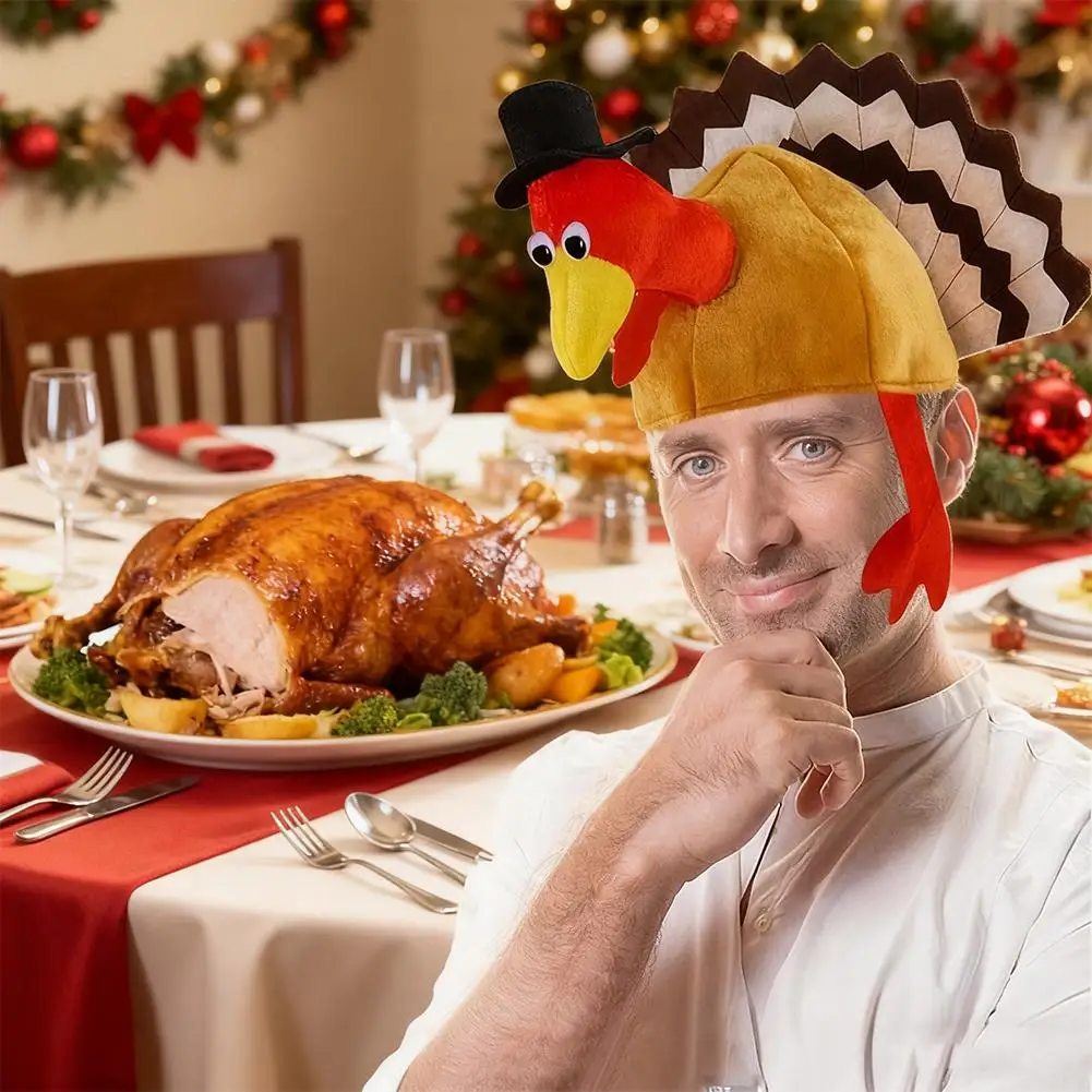 Funny Copslay Turkey Hat Roasted Turkey Hat Cooked Chicken Costumes Accessories Holiday Dress Up Stage Show Easter Halloween