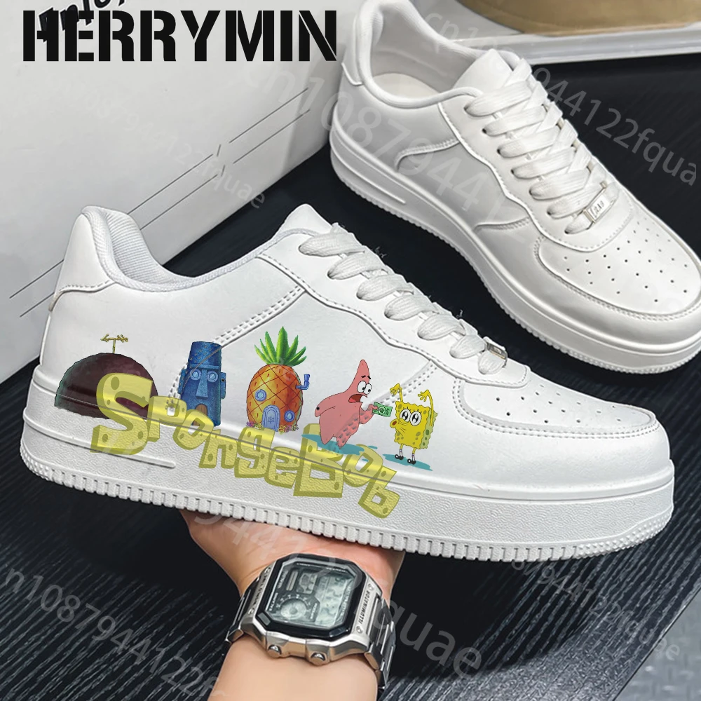 SpongeBob Shoes Male Platform Sneakers Fashion Women kateboarding Shoes 3D graffiti Student Casual shoes Christmas present