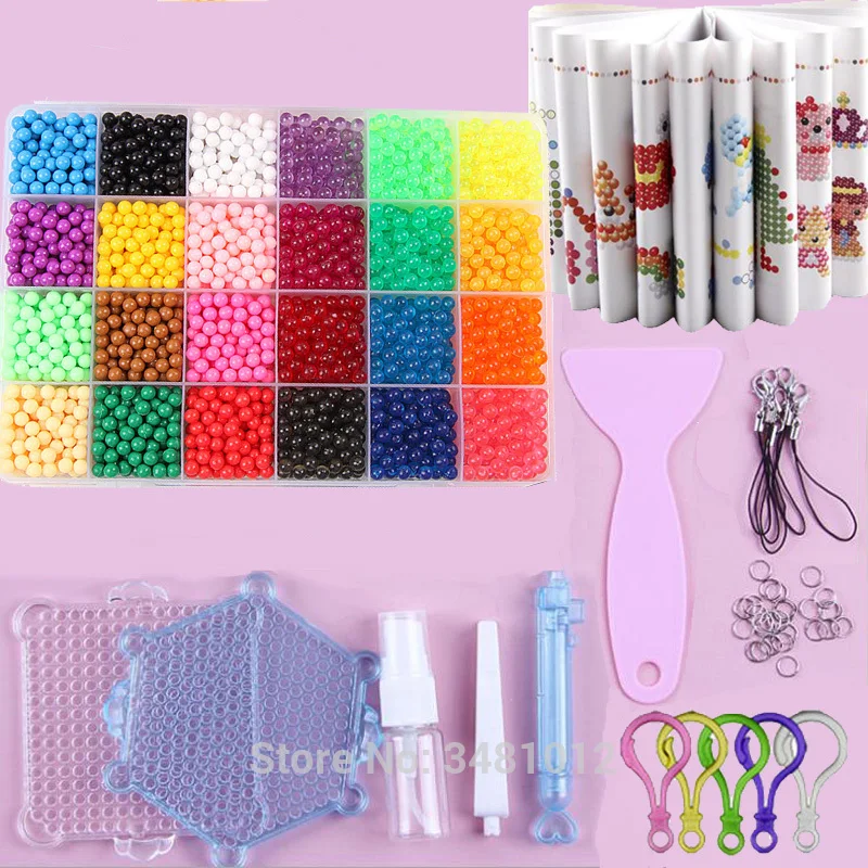 DIY  Beads Set Perlen Tool Creativity Magic Water Beads Pegboard Arts and Crafts for Kids Toys Girls Children Gift 5 7 10 years