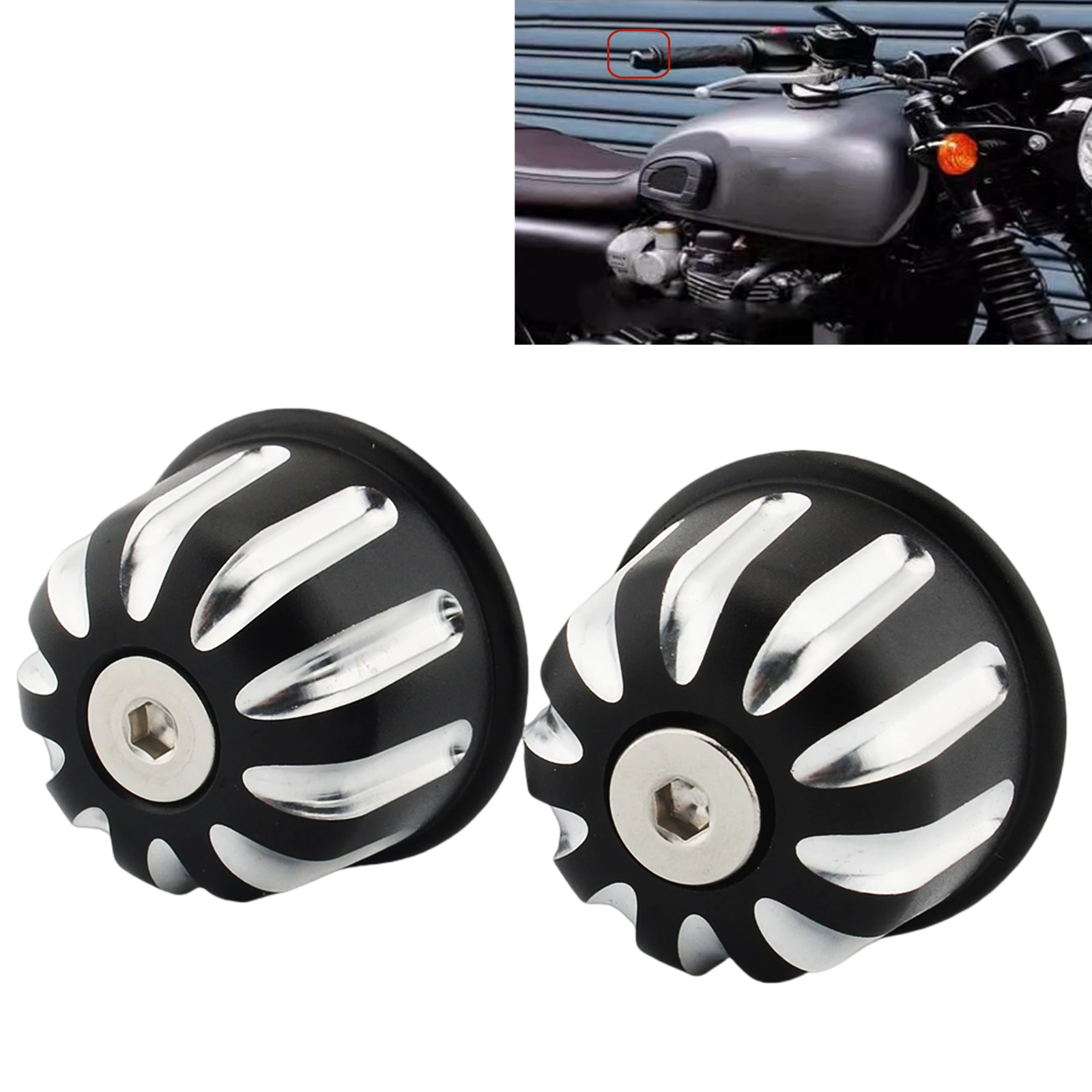 Front Handlebar End Plug Cap Hand Grip For Triumph Street Twin Cup Scrambler 1200XC Speed Twin Bonneville T120 T100 Black