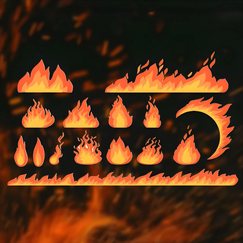 

1 Set Flame Motorcycle Stickers Waterproof DIY Motorbike Side Panels Fuel Tank Fairing Scooter Vinyl Decals Cool Decoration