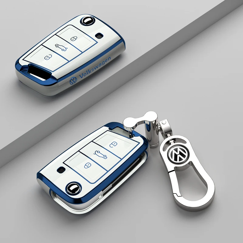 

TPU Car Key Case Protection Bag For VW Volkswagen Golf 7 MK7 Tiguan MK2 SEAT Ateca Leon FR 2 Ibiza For Skoda Octavia A7