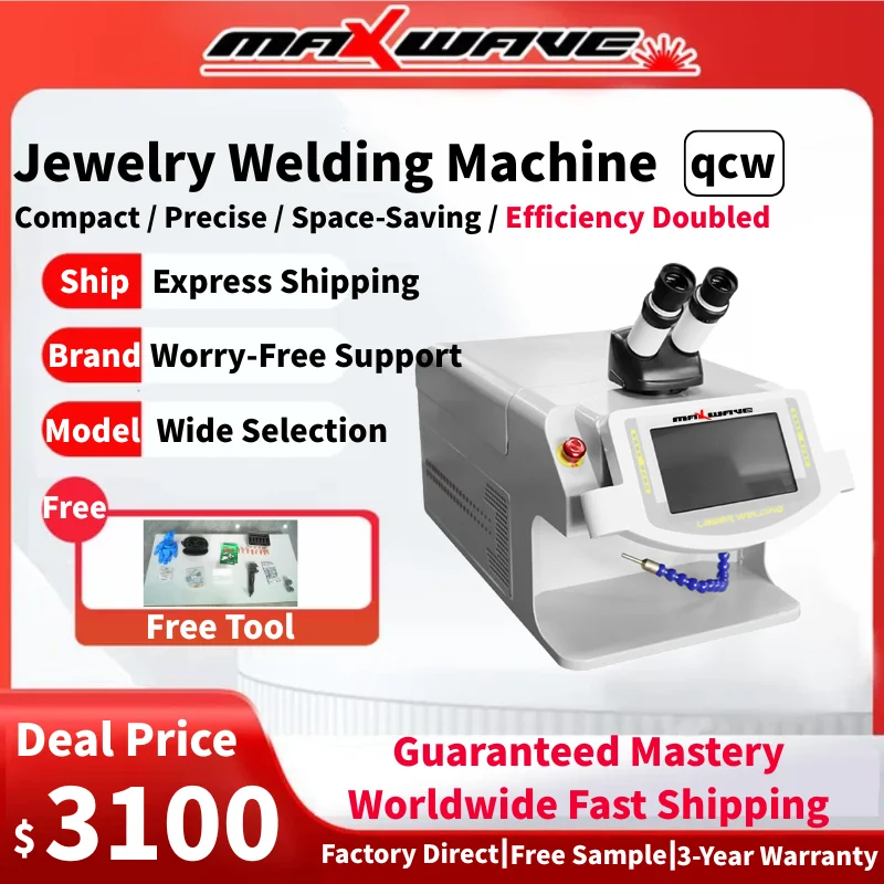 Fast Speed QCW Desktop Laser Welder 60W-200W, with CCD Positioning for Efficient Daily Jewelry Repair