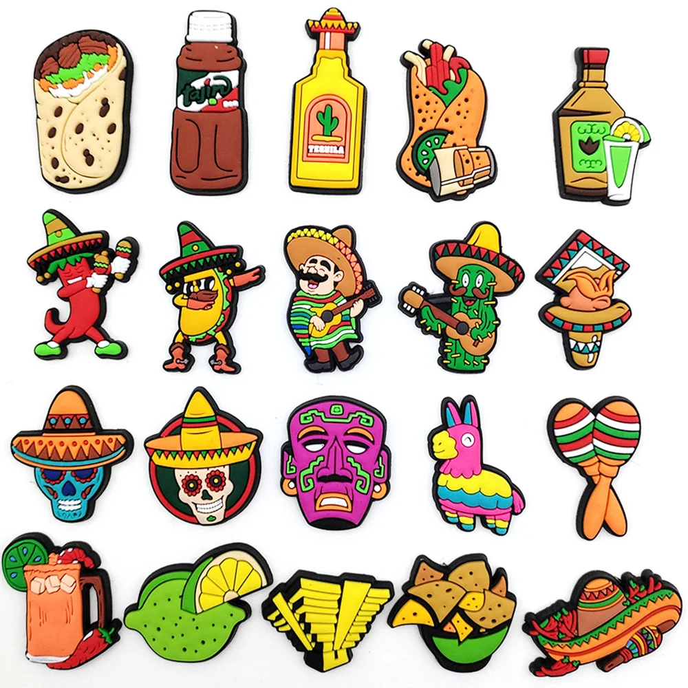 Shoe Charms Hot 16 Set Wholesale Pins PVC DIY Sandals Accessories for Clogs Friend Kids Men Party Favors X-mas Gifts