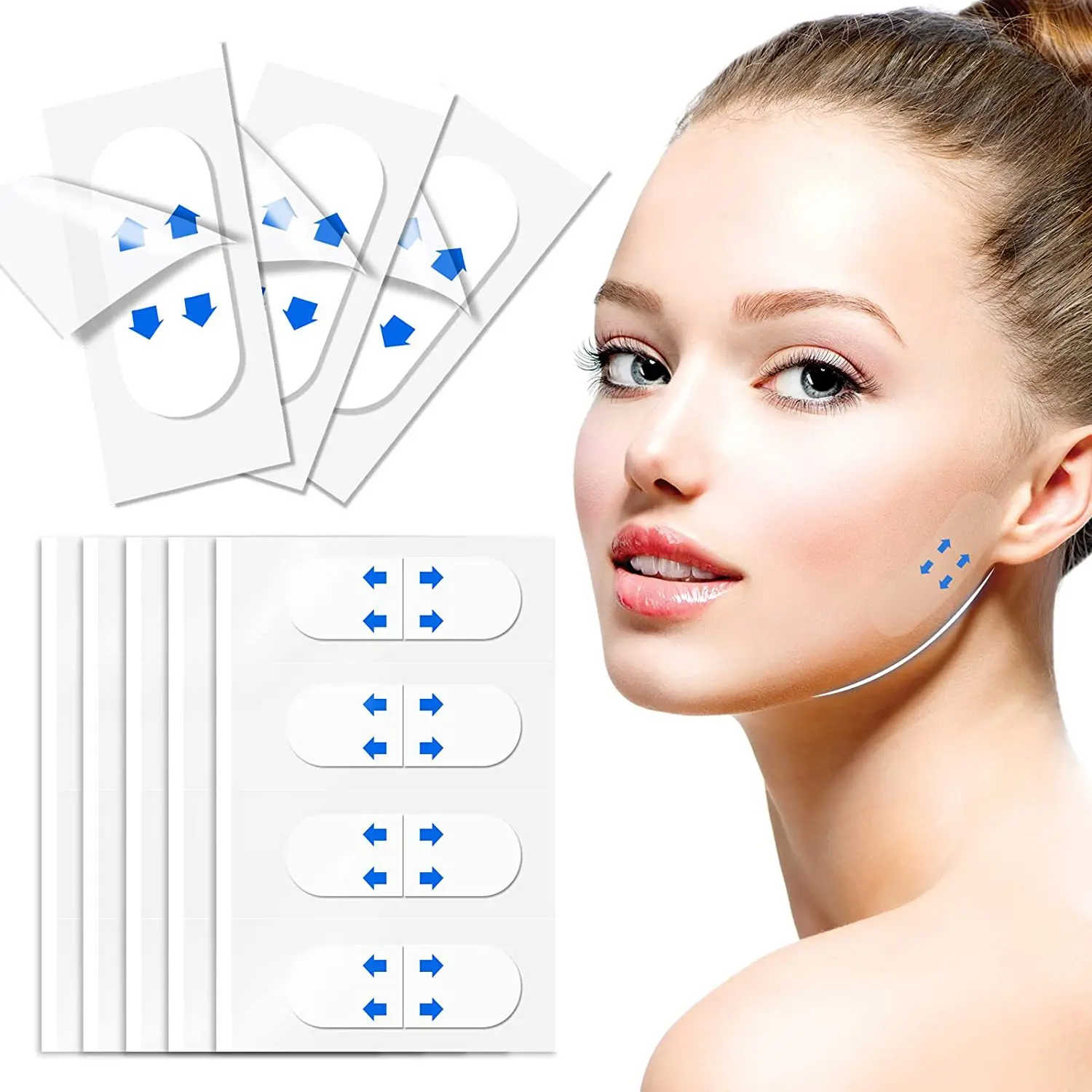 40/100 Stuks Waterdichte V-Face Make-Up Plakband Onzichtbaar Ademend Gezicht Lift Sticker Tillen Kin Face Lift Patches