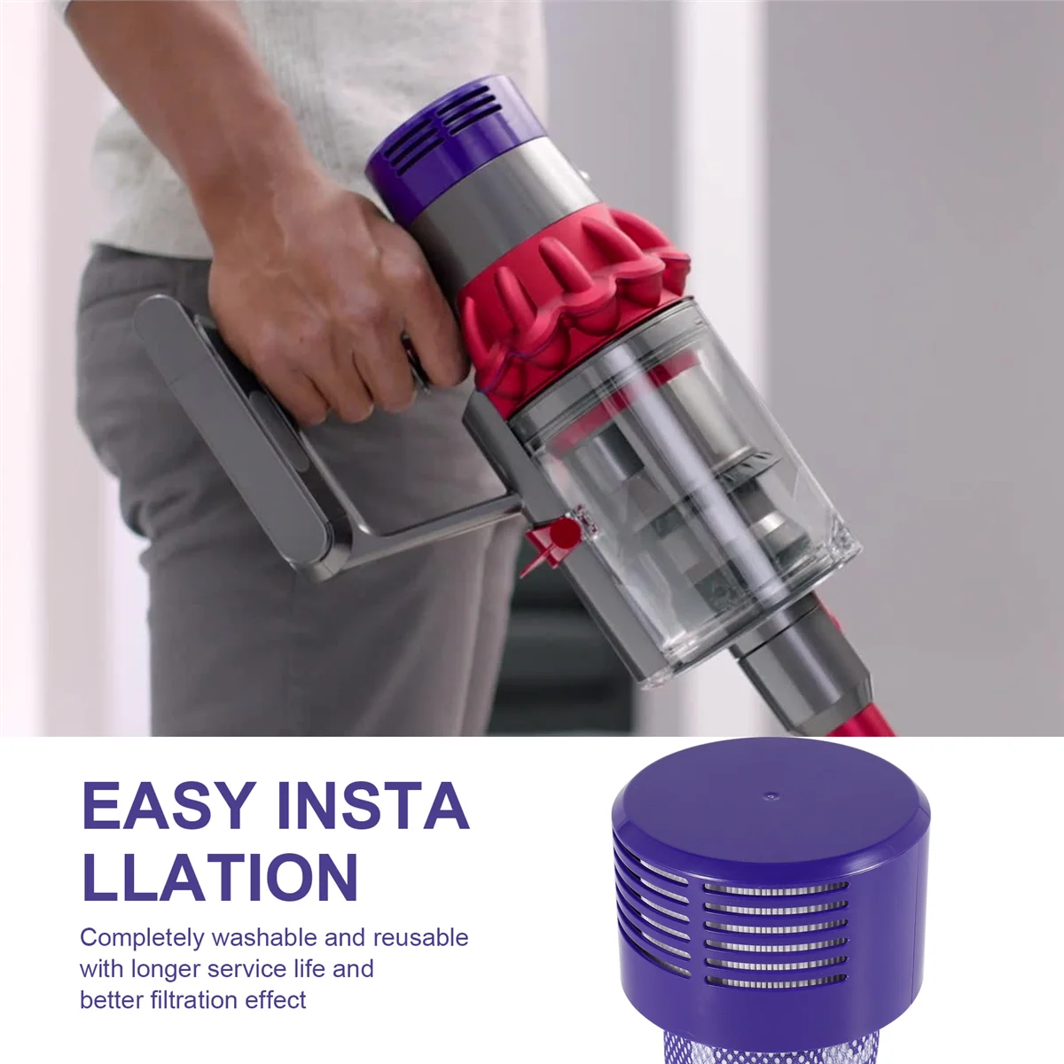 Washable Filter Hepa Unit for Dyson V10 SV12 Cyclone Animal Absolute Total Clean Vacuum Cleaner Filters Spare Parts A image 6