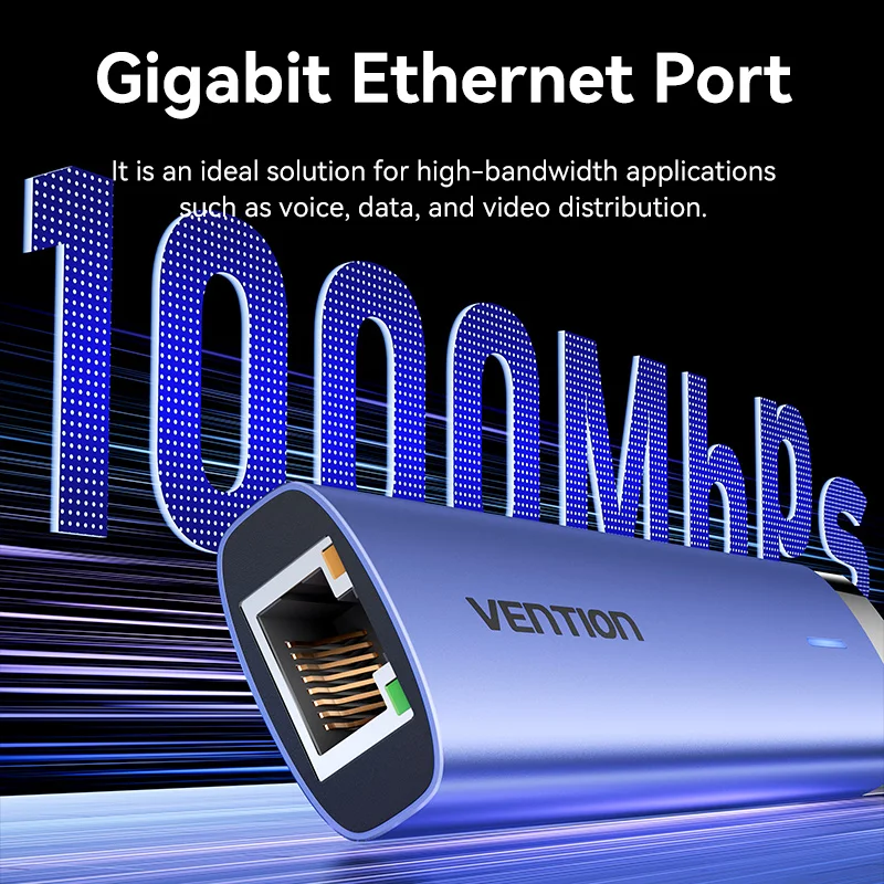 Vention USB 3.0 Ethernet Adapter HUB RJ45 1000Mbps Lan for MacBook Laptop Lenovo Windows PC  USB C HUB 3.0 Ethernet HUB Switch