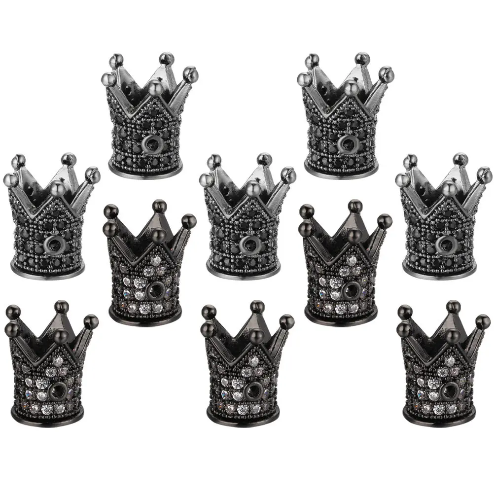 

10pcs Crown Shape Loose Beads For Diy Jewelry Making Necklace Bracelet Craft Supplies Spacer Charms Bulk Craft Beads